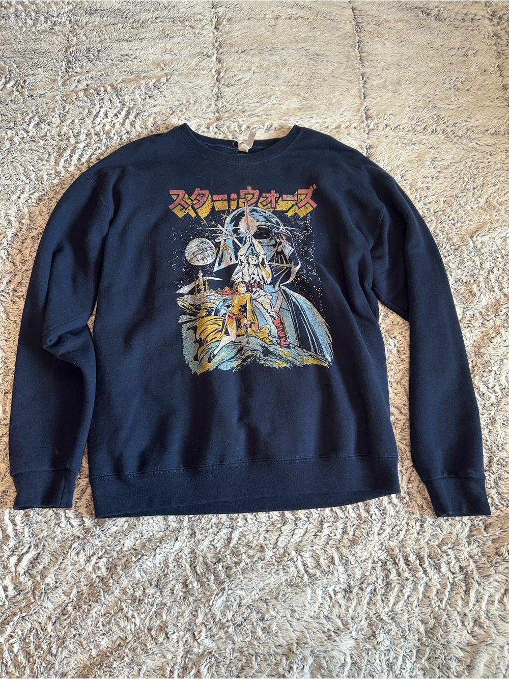 Jerzees Navy Star Wars Graphic Crewneck Sweatshirt